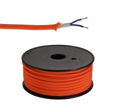 Briciole 25m Roll Orange Braided 2 Core 0.75mm Cable VDE Approved