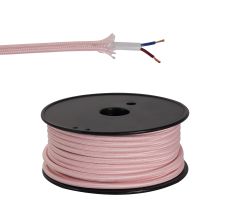 Briciole 25m Roll Pink Braided 2 Core 0.75mm Cable VDE Approved