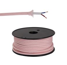 Briciole 25m Roll Pink Braided 2 Core 0.75mm Cable VDE Approved