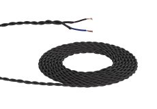 Briciole 1m Grey Braided Twisted 2 Core 0.75mm Cable VDE Approved (qty ordered will be supplied as one continuous length)
