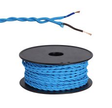 Briciole 25m Roll Blue Braided Twisted 2 Core 0.75mm Cable VDE Approved