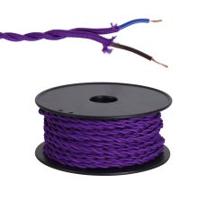 Briciole 25m Roll Purple Braided Twisted 2 Core 0.75mm Cable VDE Approved