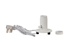 Briciole Table Lamp 1 Light, White With White Braided Twisted Cable, E27 (Max 60W), Suitable For Shades & Cages