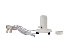 Briciole Table Lamp 1 Light Without Shade, White With White Braided Twisted Cable, E27 (Max 60W), Suitable For Shades & Cages