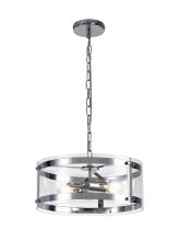 Bruschetta Pendant, 2 Light E27, Polished Chrome