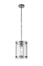 Bruschetta 20.5cm Pendant, 1 Light E27, Polished Chrome / Plain Clear (A) Glass