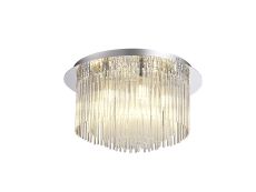 Carisma 35cm Flush Ceiling Light, 6 x G9, IP44, Polished Chrome/Clear Glass