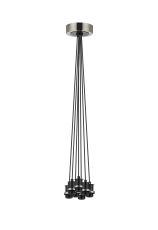 Jestero 18cm Round Cluster Suspension Kit, 7 Light E14, Satin Nickel / Satin Black
