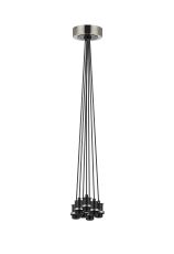 Jestero 18cm Round Cluster Suspension (FRAME ONLY), 7 Light E14, Satin Nickel / Satin Black
