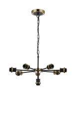 Jestero 59cm Pendant (FRAME ONLY), 8 Light E14, Brass / Satin Black