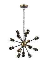 Jestero 54cm Pendant (FRAME ONLY), 14 Light E14, Brass / Satin Black