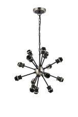 Jestero 54cm Pendant (FRAME ONLY), 14 Light E14, Satin Nickel / Satin Black