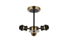 Jestero 29cm Semi Ceiling (FRAME ONLY), 3 Light E14, Brass / Satin Black (5LT6F)