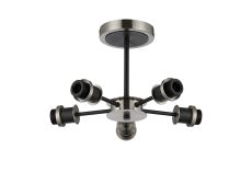 Jestero 39cm Semi Ceiling (FRAME ONLY), 5 Light E14, Satin Nickel / Satin Black