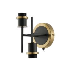 Jestero Wall Light Switched (FRAME ONLY), 2 Light E14, Brass / Satin Black