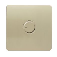 Trendi, Artistic Modern 1 Gang 1 Way Dimmer Switch, 200W (NOT LED) Champagne Gold Finish, BRITISH MADE, (35mm Back Box), 5yrs Wrnty