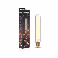 Classic Deco LED 185mm Tubular Line, E27 Dimmable 4W 4000K Natural White, 300lm, Clear Glass, 3yrs Warranty