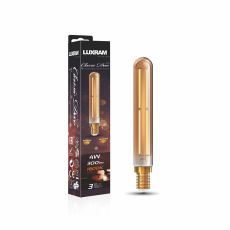 Classic Deco LED 185mm Tubular Line E14 Dimmable 4W 1800K Extra Warm White, 300lm, Gold Glass, 3yrs Warranty