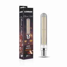 Classic Deco LED 185mm Tubular Line E14 Dimmable 4W 4000K Natural White, 300lm, Smoke Glass, 3yrs Warranty