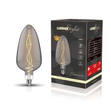 Classic Style LED Type G E27 Dimmable 220-240V 4W 2100K, 120lm, Smoke Finish, 3yrs Warranty