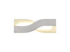 Composey Wall Lamp, 1 x 8W LED, 3000K, 640lm, Brushed Aluminium/Frosted White, 3yrs Warranty