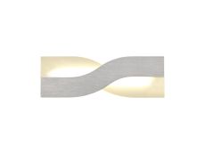 Composey Wall Lamp, 1 x 8W LED, 3000K, 640lm, Brushed Aluminium/Frosted White, 3yrs Warranty