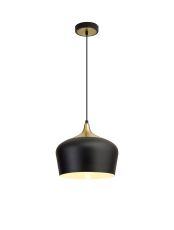 Hidra 29.5cm 30cm Pendant, 1 x E27, Black/Gold