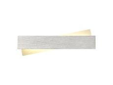 Ditoarea 35cm Linear Wall Lamp, 1 x 8W LED, 3000K, 640lm, Brushed Aluminium/Frosted White, 3yrs Warranty