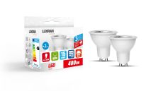 Duo-pack GU10 5W 400lm 3000K Warm White  3yrs Warranty