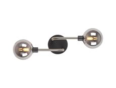 Filocaro Wall/Flush Light, 2 Light G9, Graphite / Satin Nickel / Smoke Glass