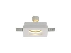 Gelato Square Stepped Recessed Spotlight, 1 x GU10, White Paintable Gypsum, Cut Out: L:103mmxW:103mm