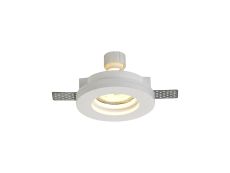 Gelato Round Stepped Recessed Spotlight, 1 x GU10, White Paintable Gypsum, Cut Out: D:103mm