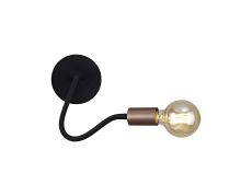 Giacomo Flexible Switched Wall Lamp, 1 Light E27, Satin Black/Brushed Copper