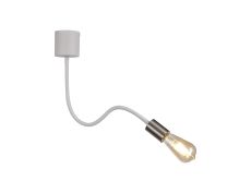 Giacomo Flexible Ceiling 1 Light E27 Satin White/Satin Nickel