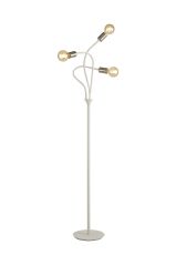 Giacomo Flexible Floor Lamp, 3 Light E27 Satin White/Satin Nickel