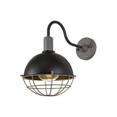 Giancarlo Wall Lamp, 1 Light E27, IP65, Matt Black/Grey, 2yrs Warranty