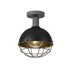 Giancarlo Ceiling, 1 Light E27, IP65, Matt Black/Grey, 2yrs Warranty