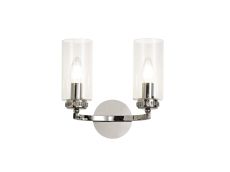 Ginamuro Wall Lamp Switched, 2 x E14, Polished Nickel