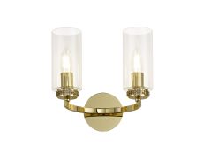 Ginamuro Wall Lamp Switched, 2 x E14, Polished Gold