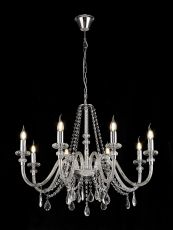 Giovani Chandelier Pendant, 8 Light E14, Polished Chrome/Clear Glass/Crystal, (ITEM REQUIRES CONSTRUCTION/CONNECTION)