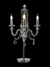 Giovani Crystal Table Lamp, 3 Light E14, Polished Chrome & Clear Glass, (ITEM REQUIRES CONSTRUCTION & CONNECTION)