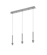 Giuseppe Polished Chrome 3 Light G9 Universal 2m Drop Linear Pendant (FRAME ONLY), For A Vast Range Of Glass Shades