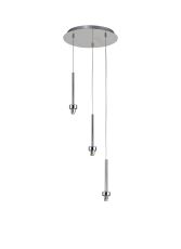 Giuseppe 30cm Polished Chrome 3 Light G9 Universal 2m Drop Round Multiple Pendant (FRAME ONLY), For A Vast Range Of Glass Shades