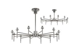 Giuseppe 85cm Polished Chrome 12 Light G9 Universal Telescopic/Semi Flush (FRAME ONLY), For A Vast Range Of Glass Shades
