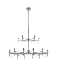 Giuseppe 105cm Polished Chrome 20 Light G9 Universal Telescopic 2-Tier (FRAME ONLY), For A Vast Range Of Glass Shades