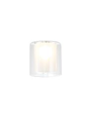 Giuseppe 14x14cm Medium Cylinder Clear Outer And Frosted Inner (H) Glass Shade