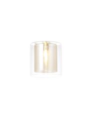 Giuseppe 14x14cm Medium Cylinder Clear Outer And Cognac Inner (H) Glass Shade