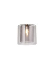 Giuseppe 14x14cm Medium Cylinder Clear Outer And Smoke Inner (H) Glass Shade