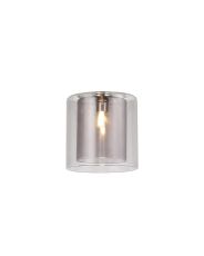 Giuseppe 140x140mm Medium Cylinder Clear Outer And Smoke Inner (H) Glass Shade