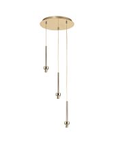 Giuseppe 30cm French Gold 3 Light G9 Universal 2m Drop Round Multiple Pendant (FRAME ONLY), For A Vast Range Of Glass Shades